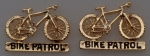 BIKE PATROL collar lapel pins GOLD CUTOUT BICYCLE